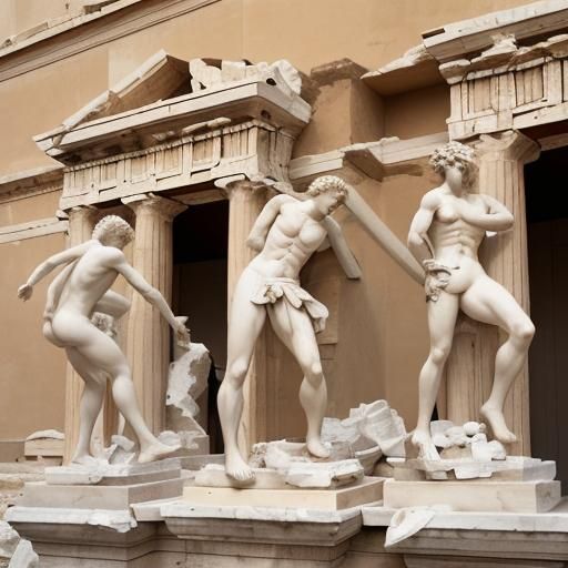 Cracked Greek Sculptures: A Study in Decay