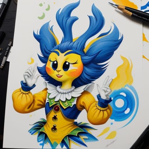 The Hurpsy Burpsy Show Gouache Painting