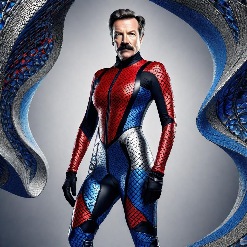 Hyperrealistic Ted Lasso in Lycra Bodysuit