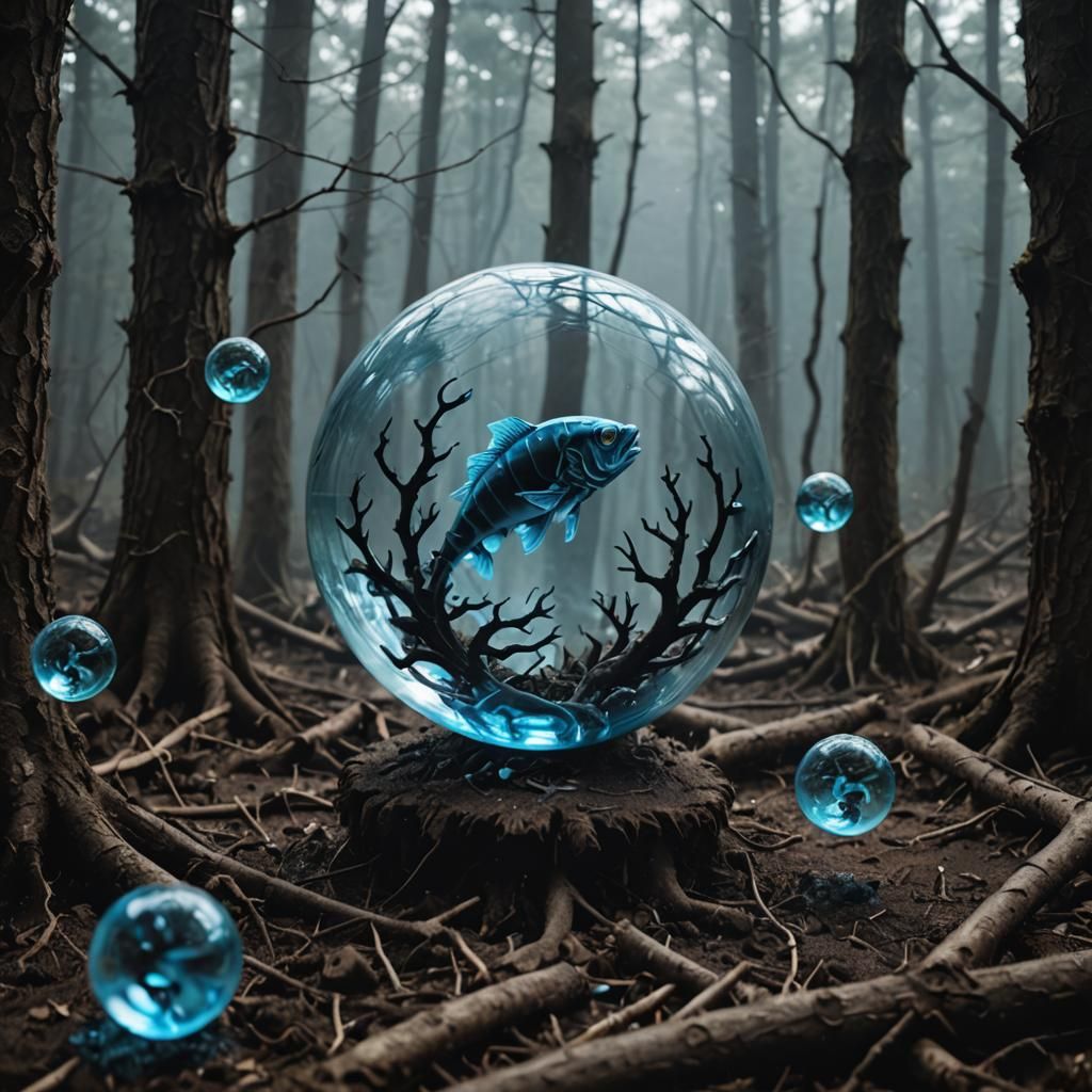 Fishbone Logo in Eerie Forest Vortex