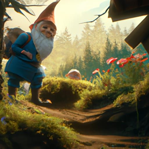 Gnome in Studio Ghibli Anime Style