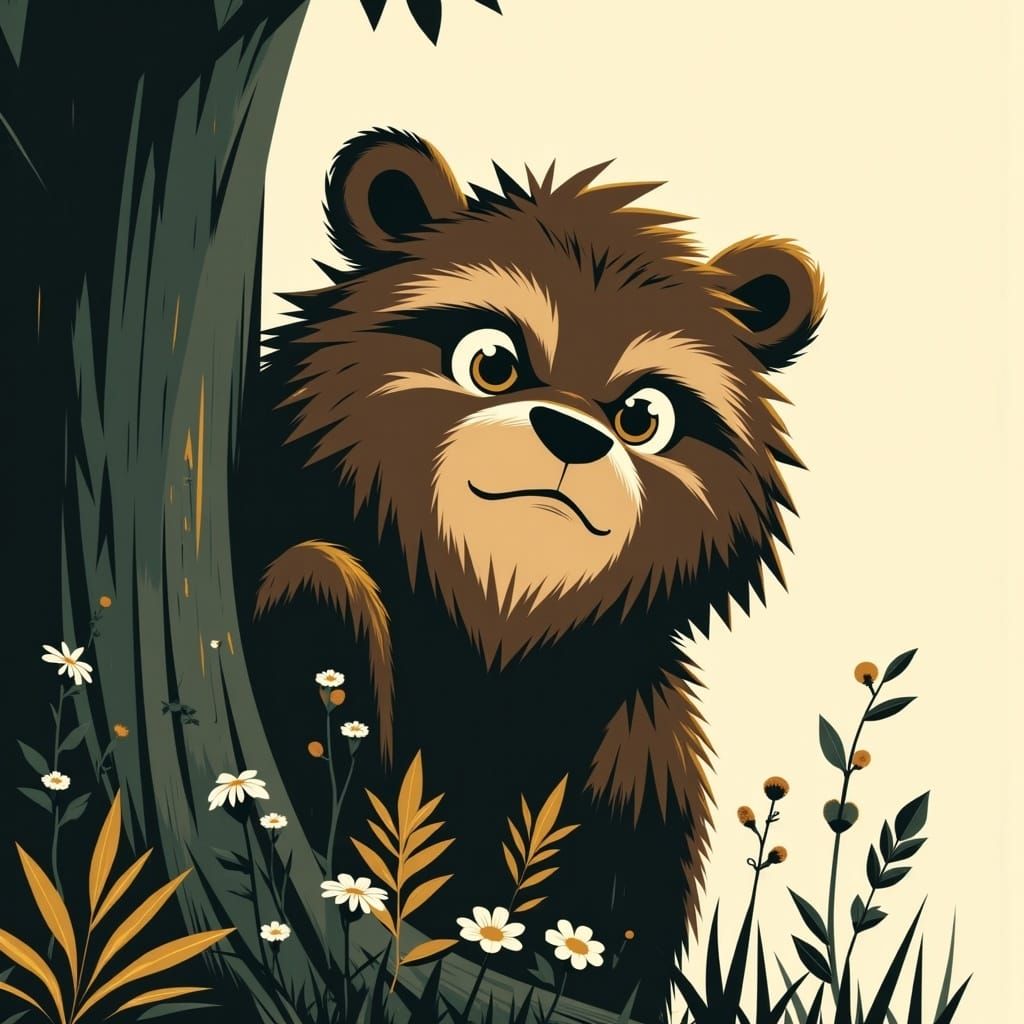 Wicket the Ewok: Minimalist Geometric Illustration