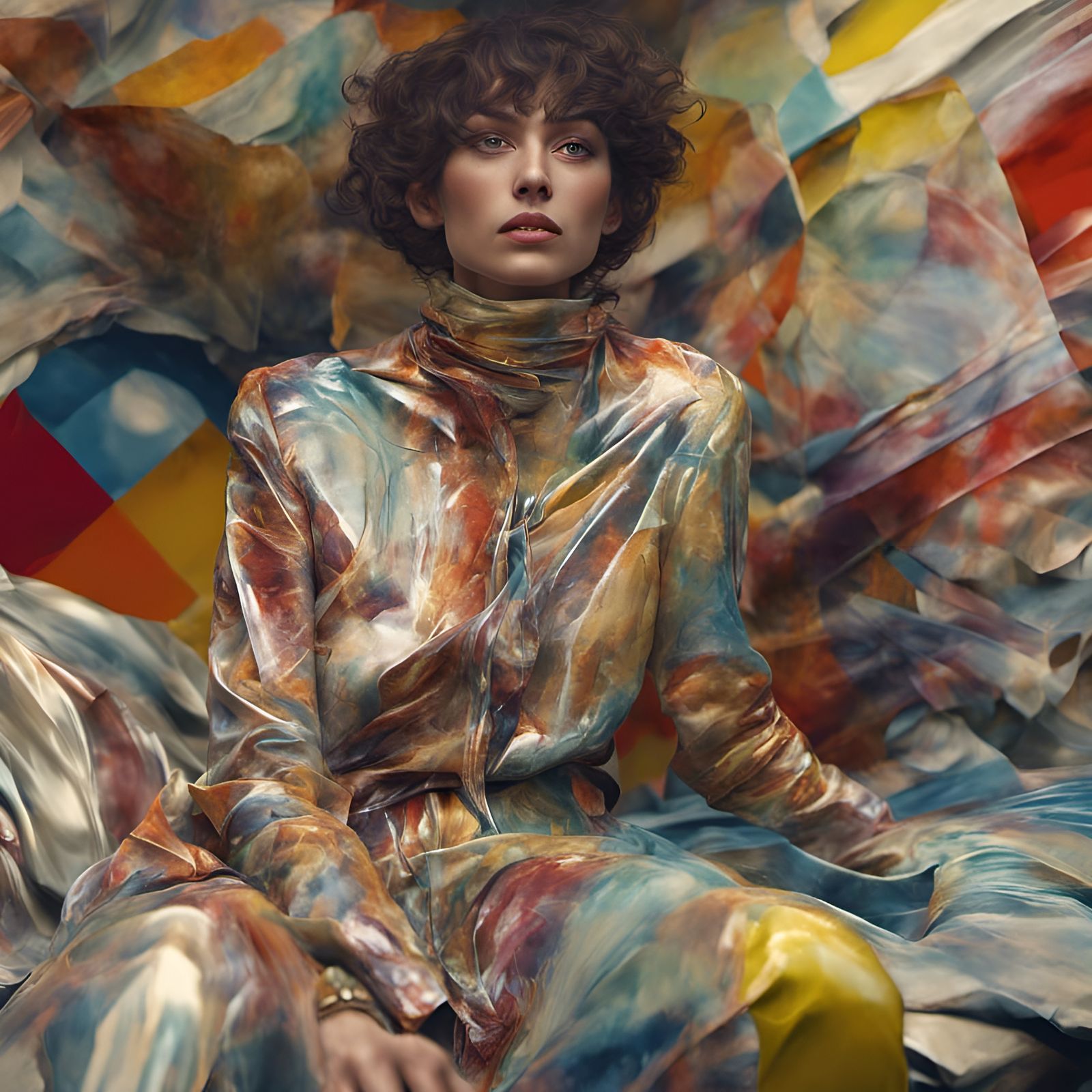 Technicolor Clothing in Hyperrealistic Digital Art Style