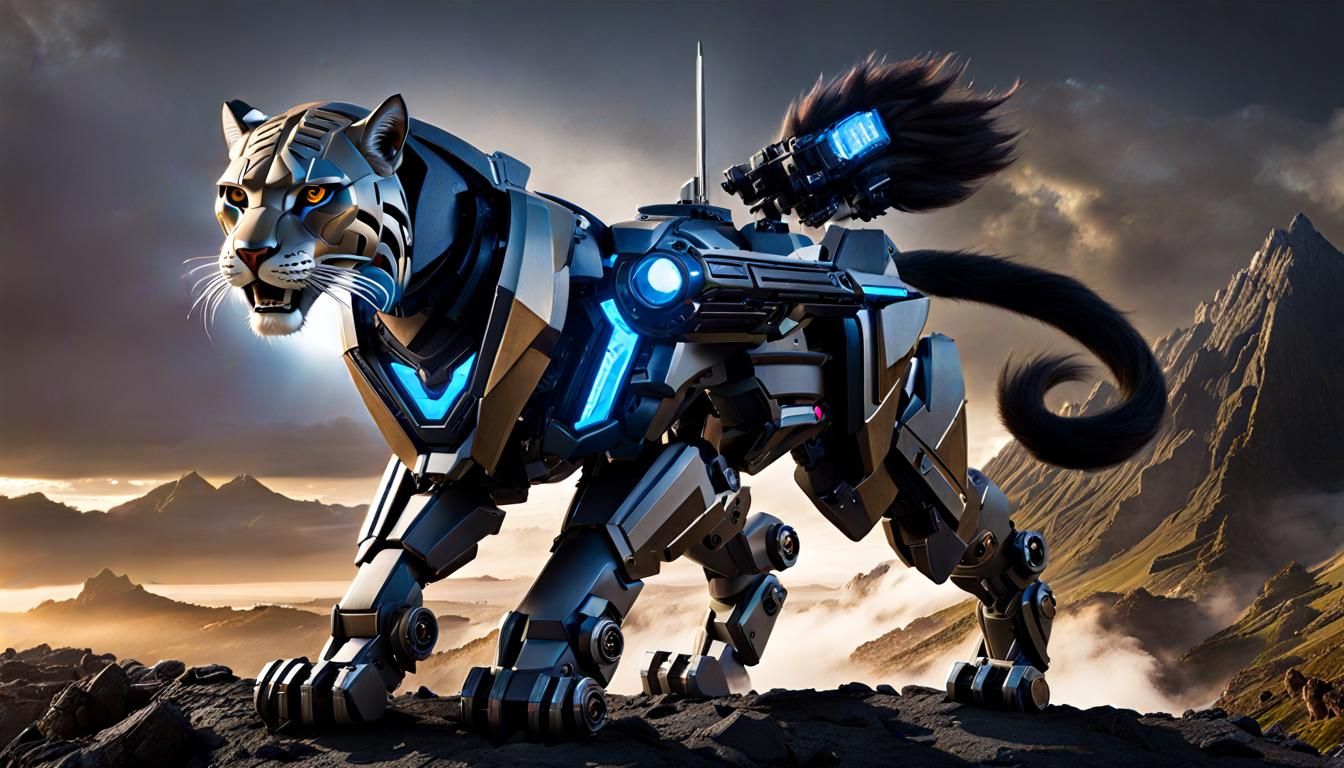 Cybernetic Displacer Beast Prowling Dark City Streets