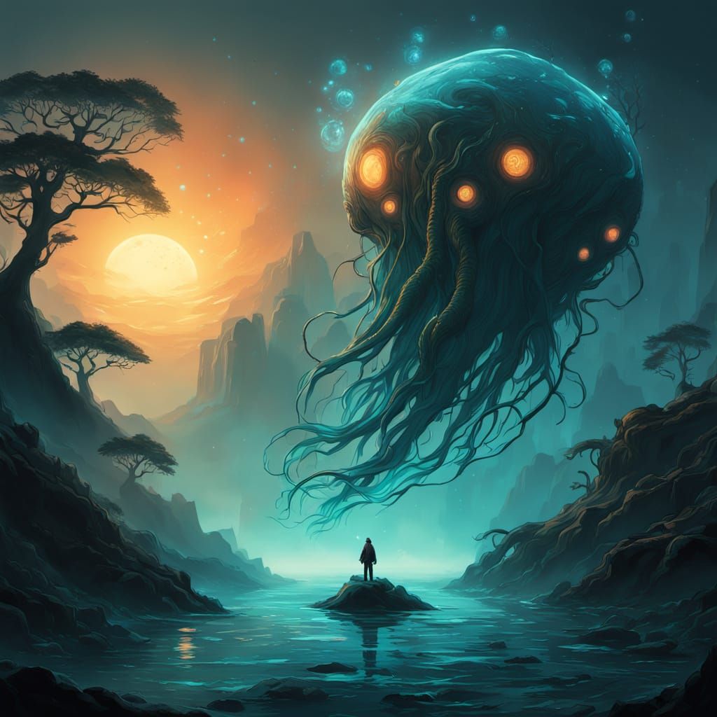 Ethereal Surrealist Masterpiece Blending Elements in a Dream...