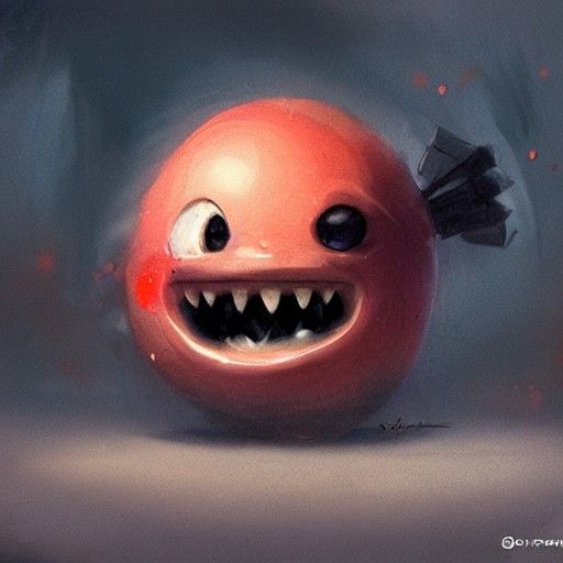Sinister Gumball Illustration in Dark Style