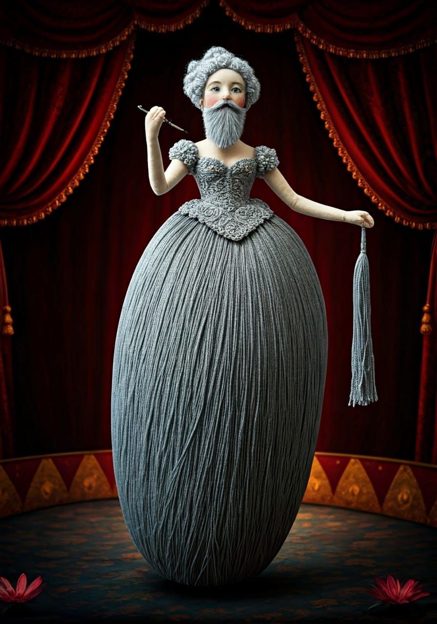 Bearded Lady Ragdoll's Hairy Locomotion as Surreal Sculpture