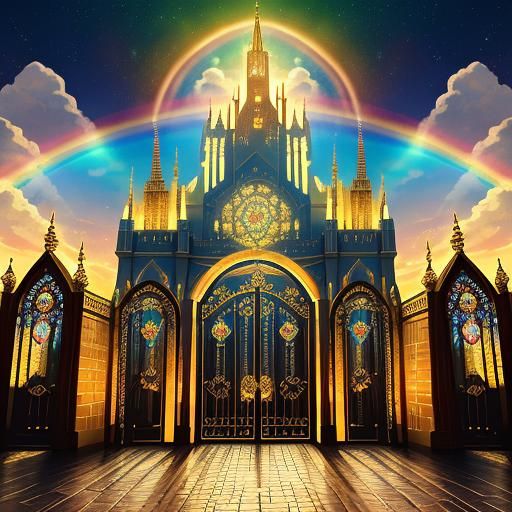 Radiant Gates of Heaven with Jeweled Details