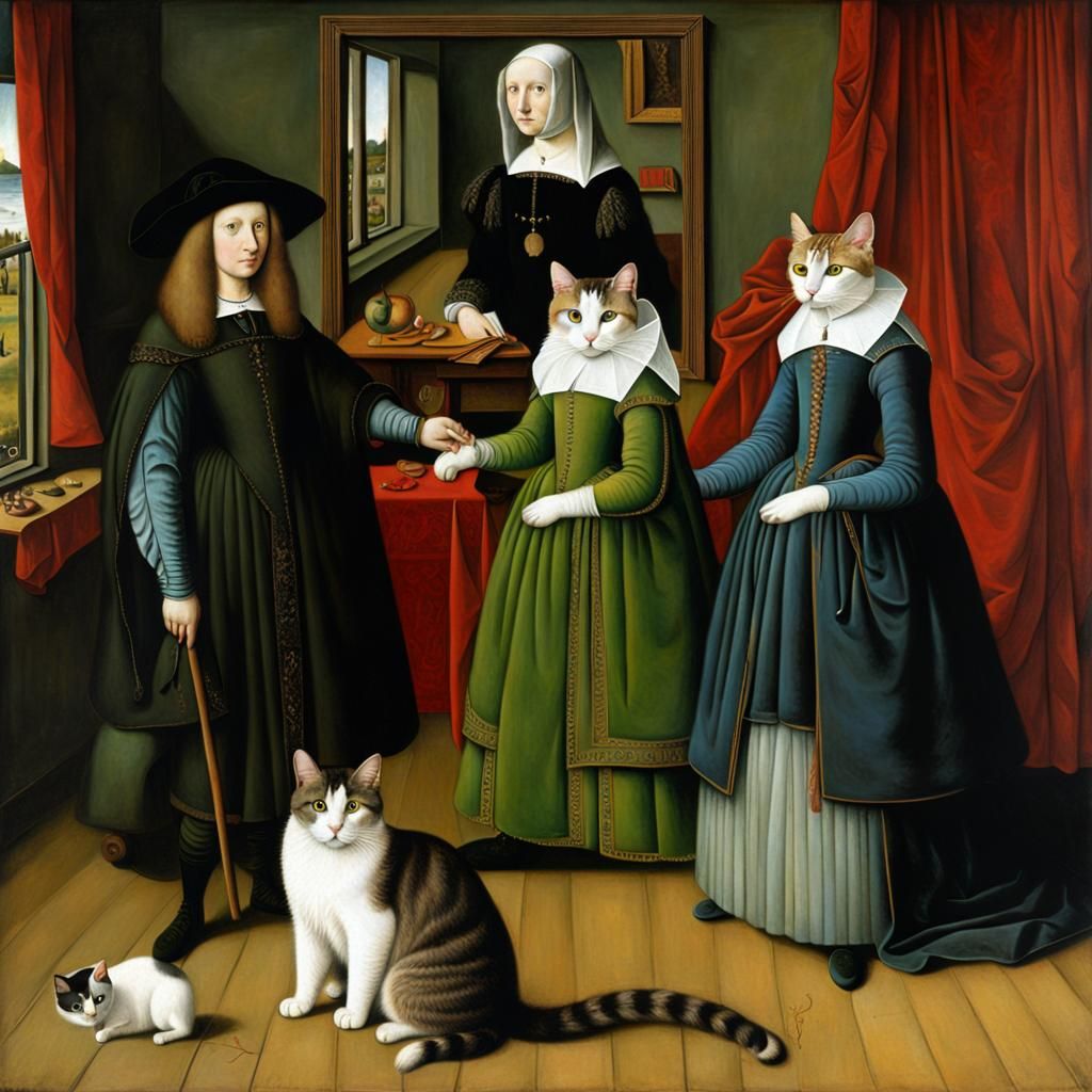 Cats Reimagined as Renaissance Portrait