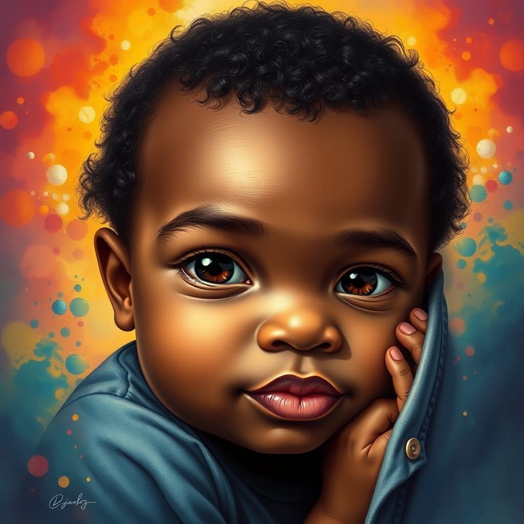 Hyperrealistic Twins Play Peekaboo with Wide Eyes