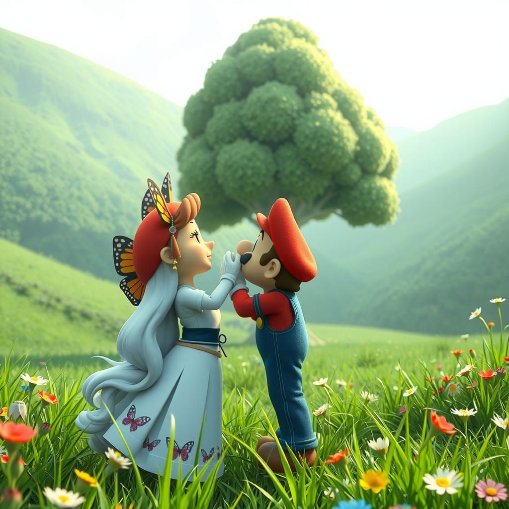 Super Mario and Tippi's Romantic Kiss