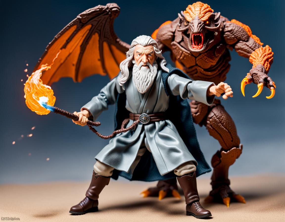 Gandalf Action Figure Confronts the Balrog