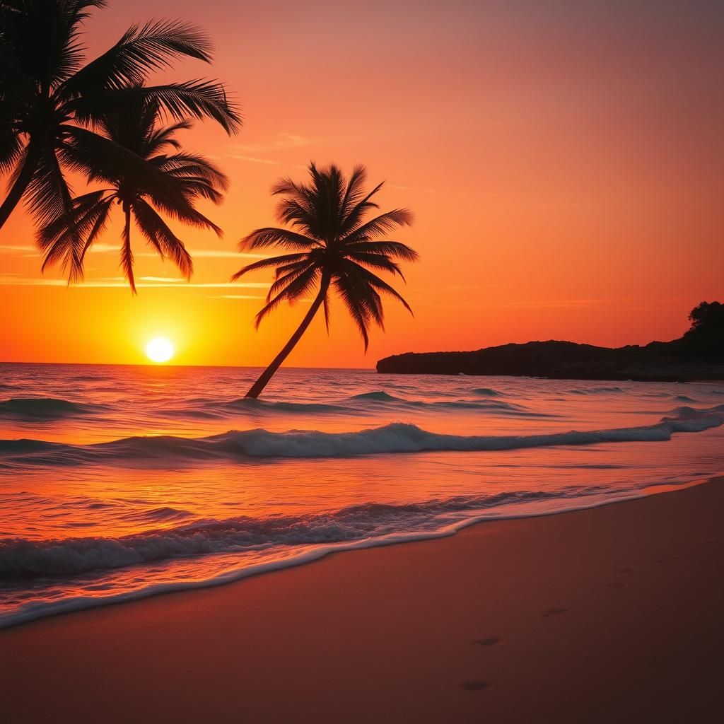 Golden Sunset on Serene Beach