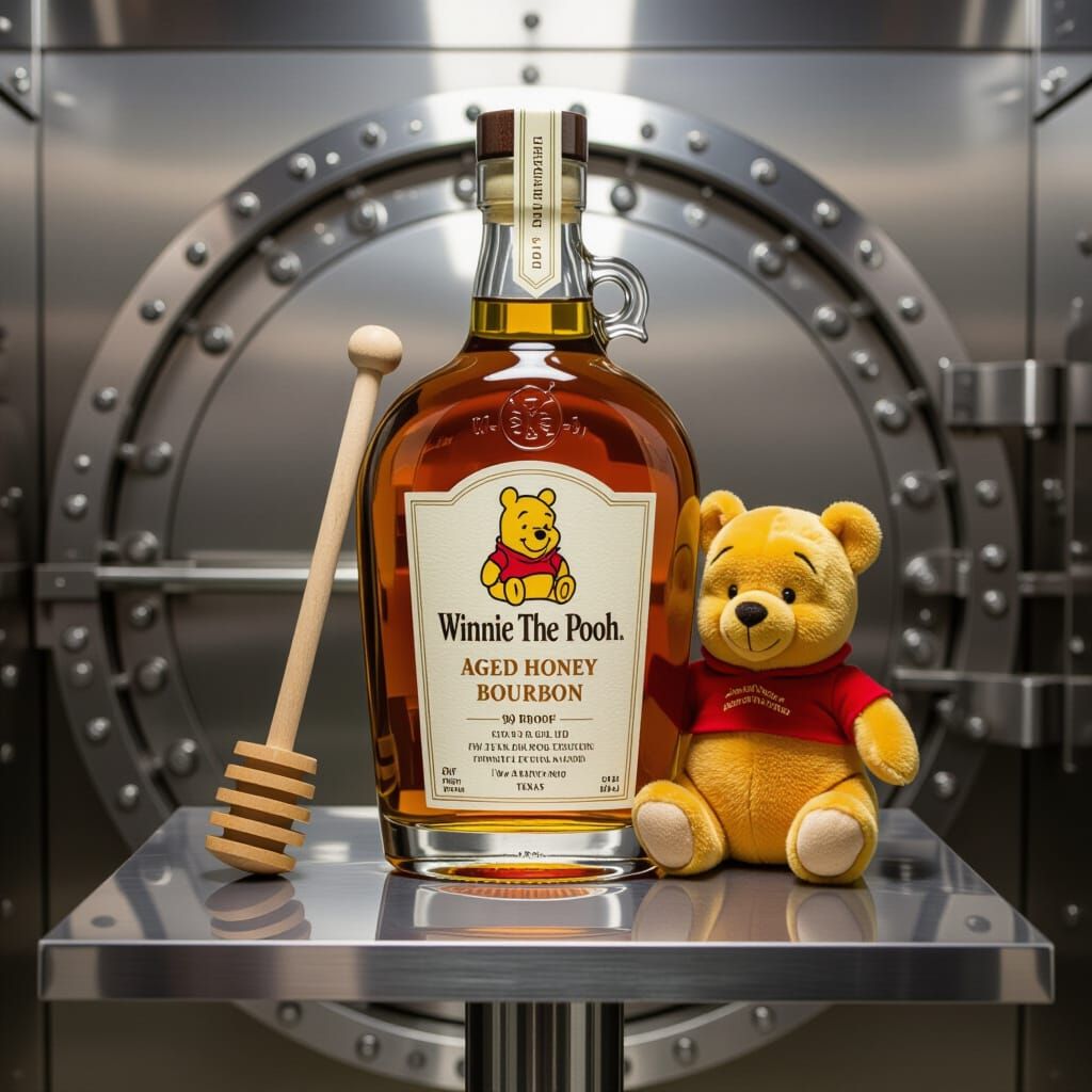 Winnie the Pooh Honey Bourbon Bottle in Vault