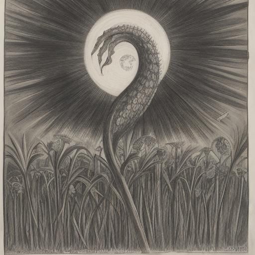 Anxious Plantain Grass in Renaissance Botanical Ink