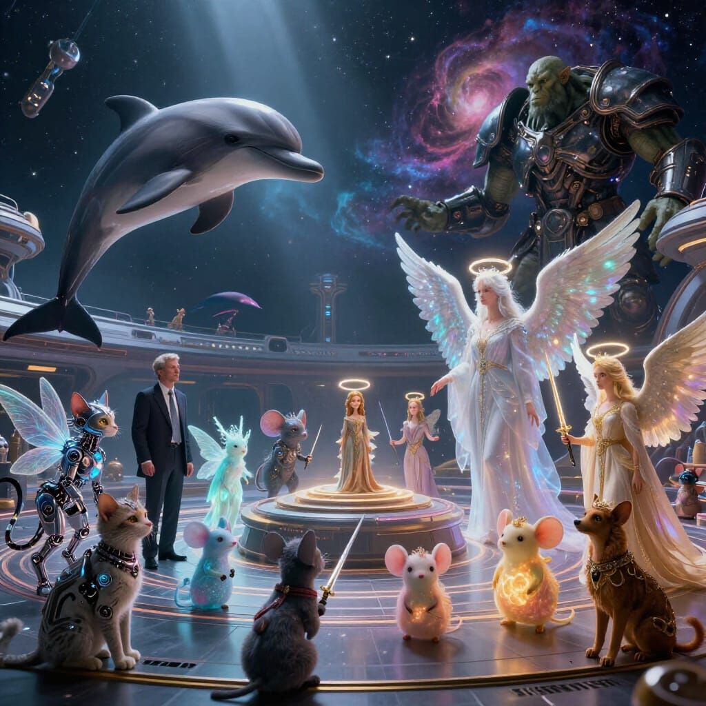 Cosmic Forum on Space Station with Diverse Beings