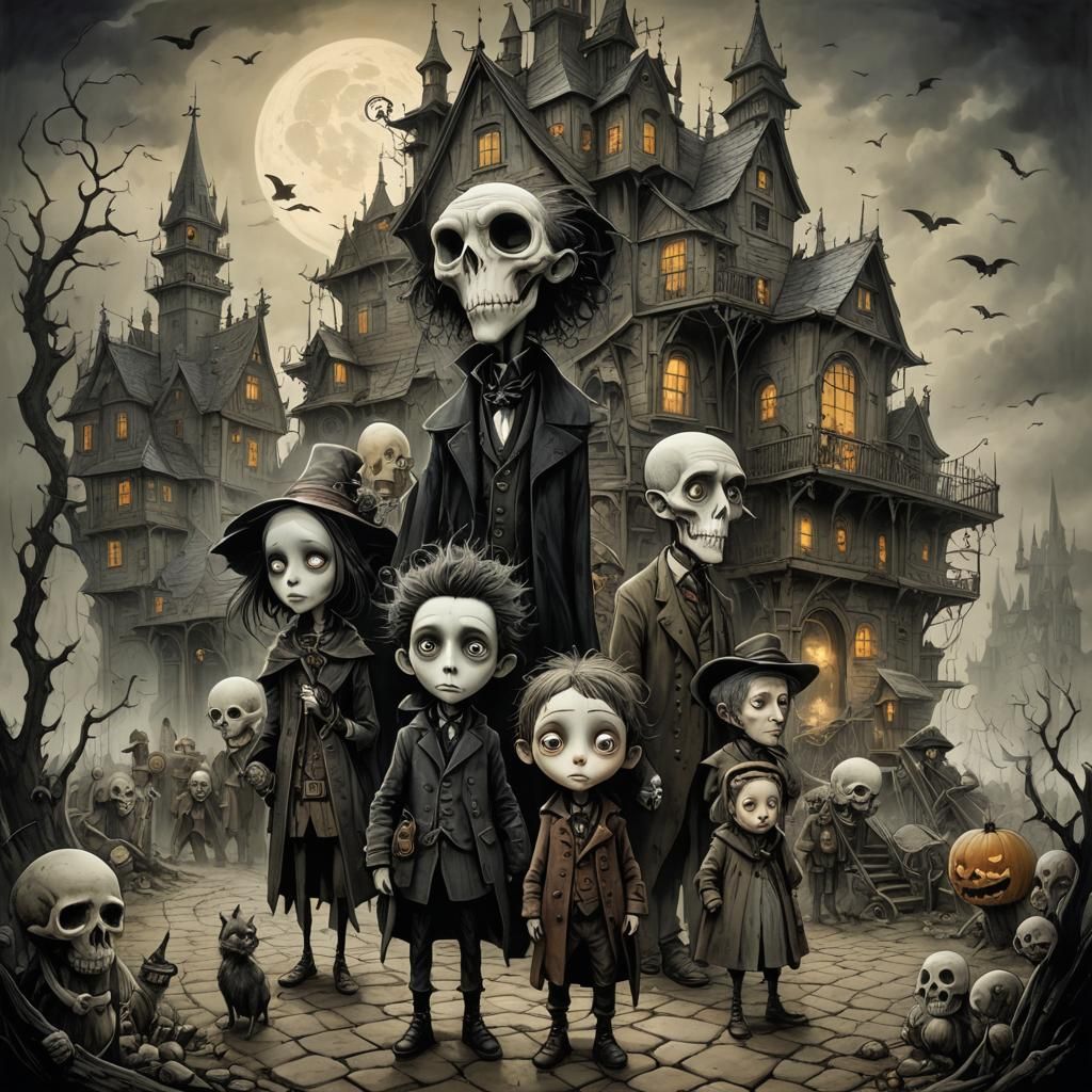 Dystopian Masterpiece in Dark Fantasy Style