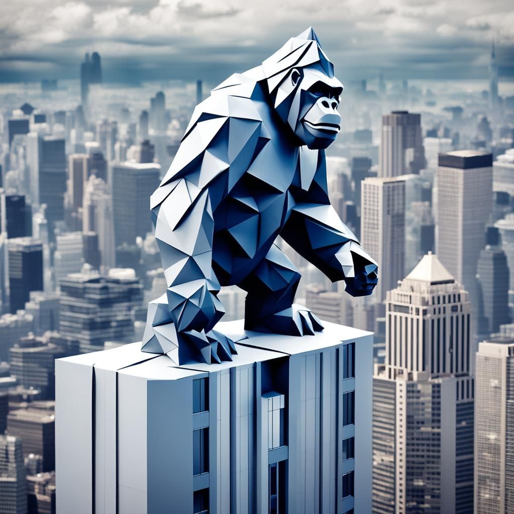 King Kong Climbs Skyscraper: Origami Papercraft