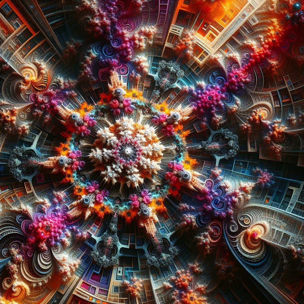 Fantastical Fractal Art in Detailed Matte Painting Style