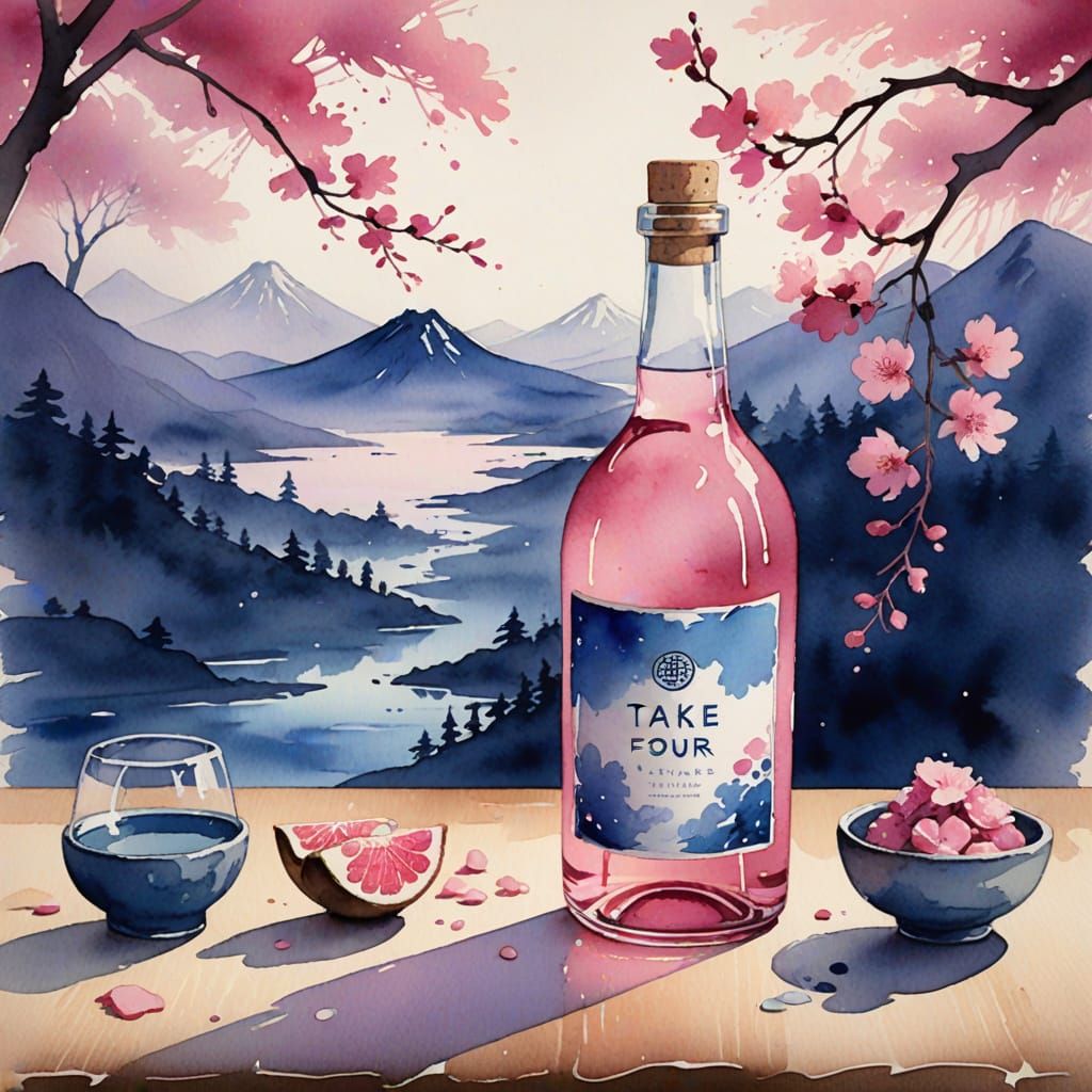 Whimsical Pink Bottle in Soft Pastel Hues