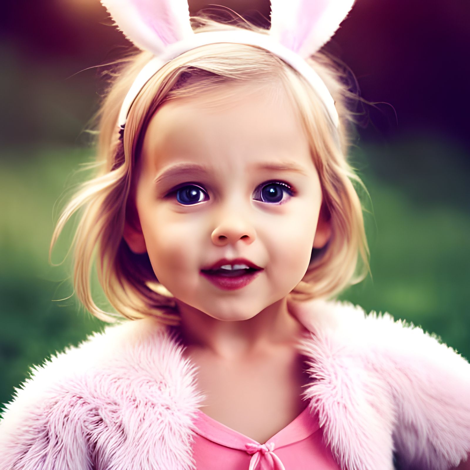 Adorable CGI Baby Girl Bunny Portrait