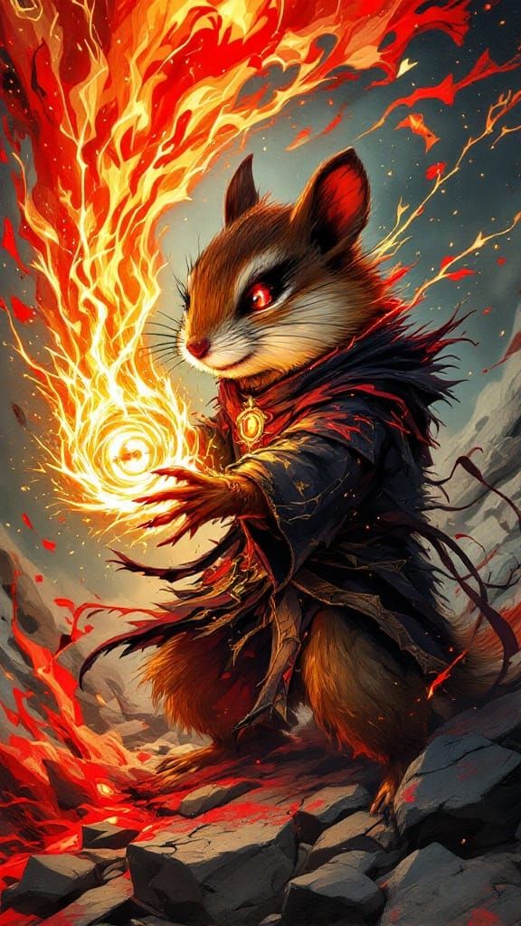 Mystical Chipmunk Wields Chaos Magic on a Fractured Battlefi...