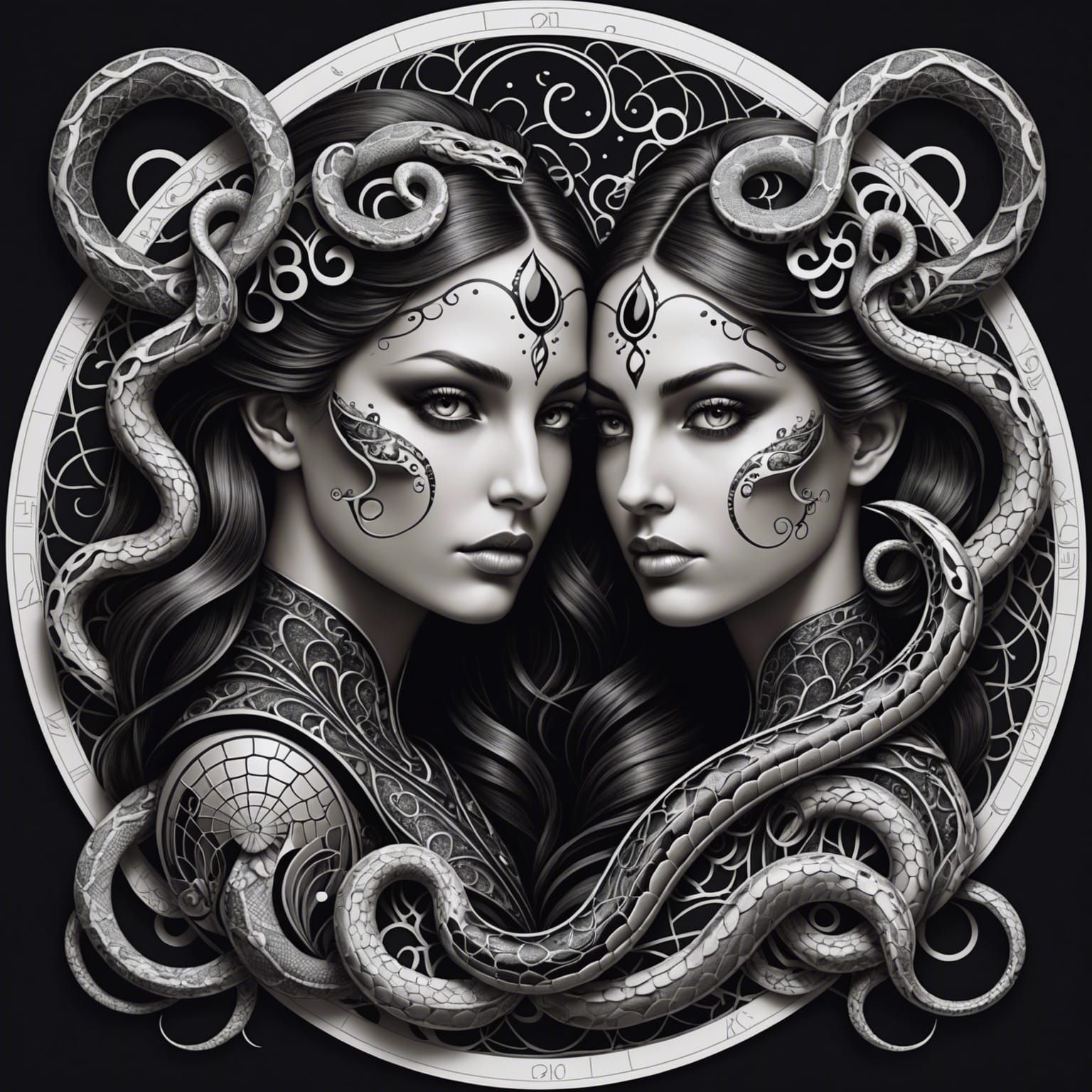 Zodiac sign Gemini combined with chinese year of the Snake