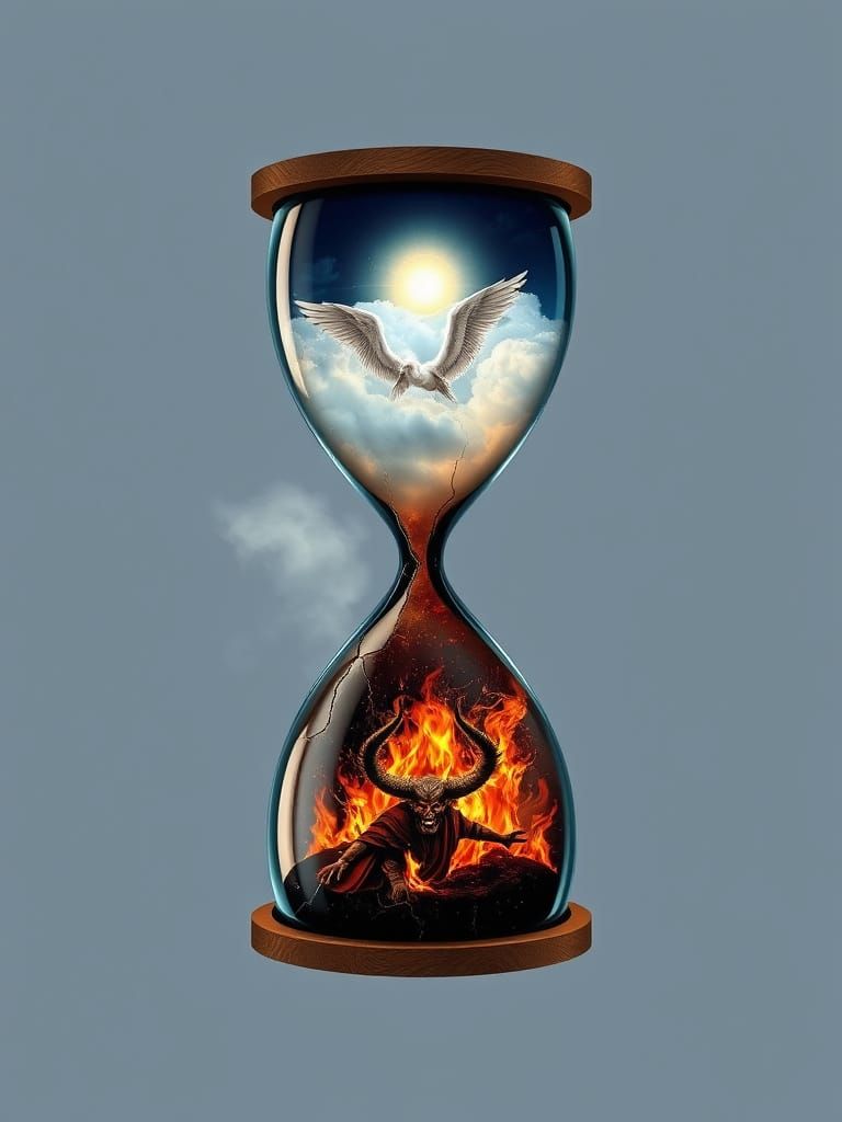Surreal Metaphysical Hourglass in a Duality of Heaven and He...