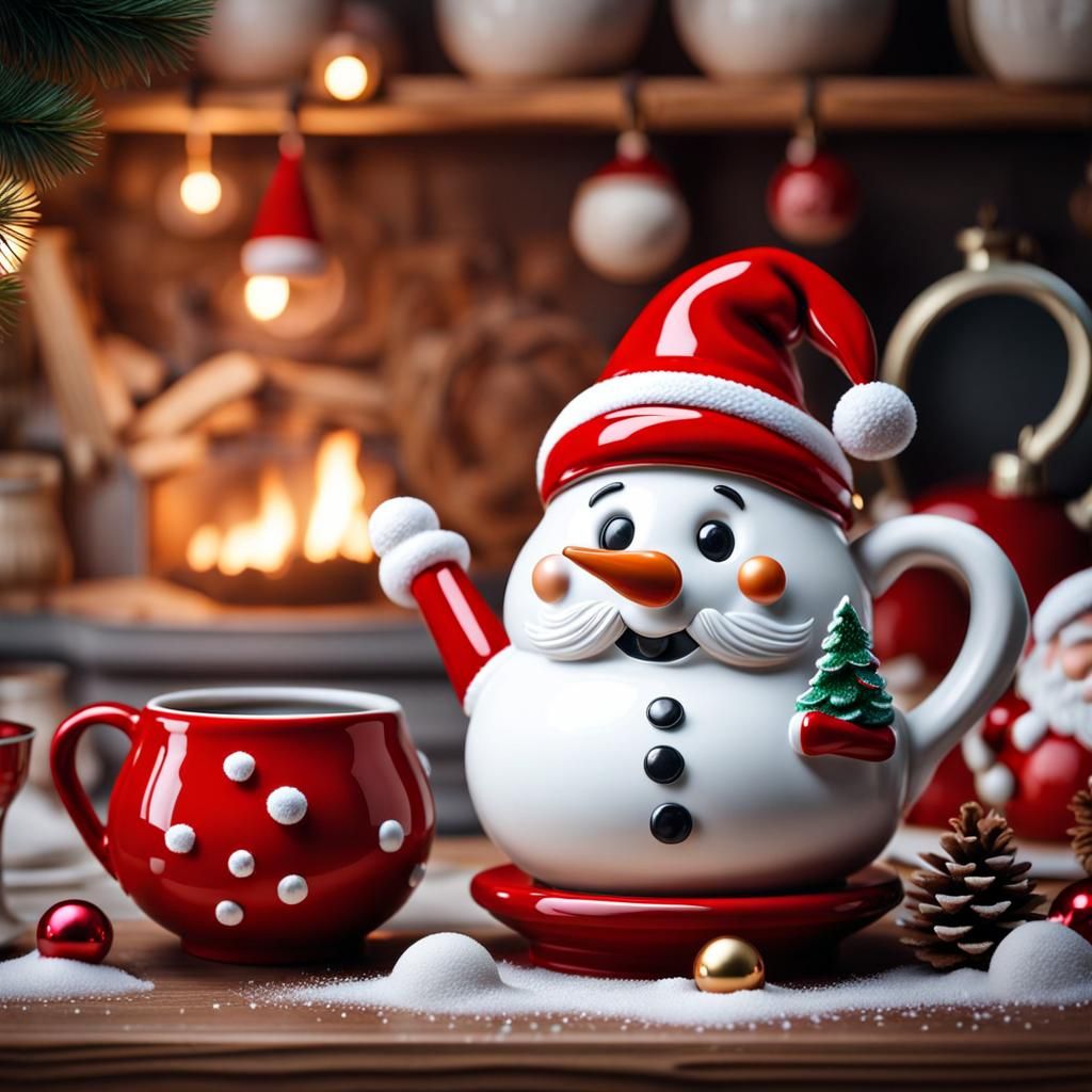 Whimsical Snowman Jug in Fairytale Kitchen