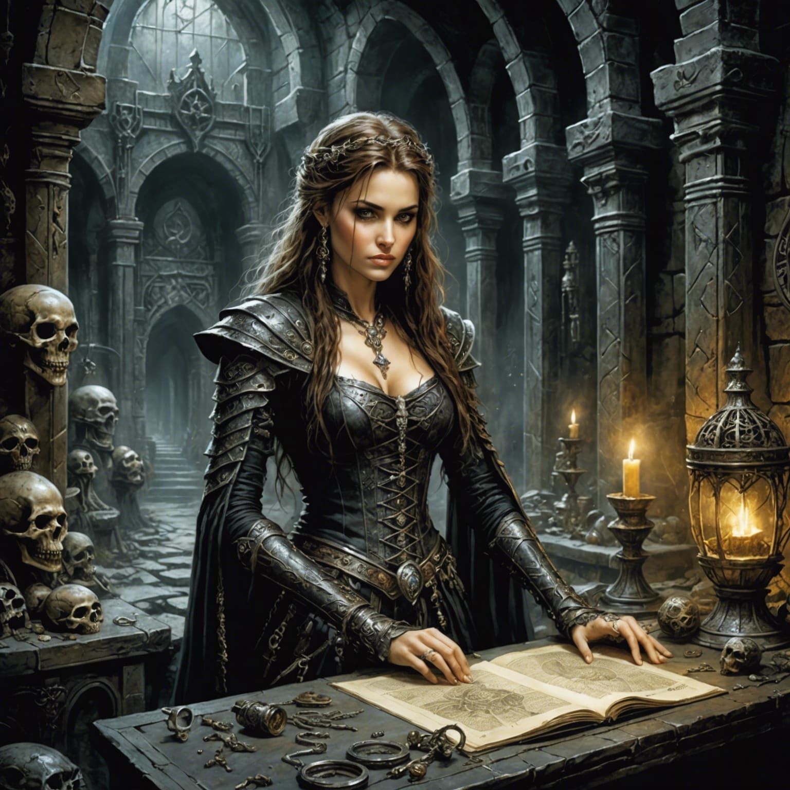 Adventuress Finds Treasure in Dark Fantasy Dungeon