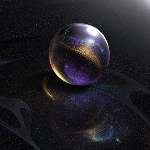 Galactic View in Glass Sphere as Impasto Painting