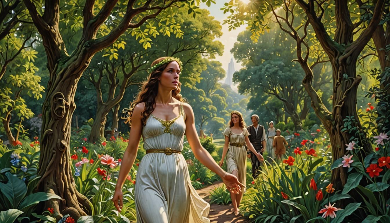 Adam and Eve in Eden: Hyperrealistic Historical Art