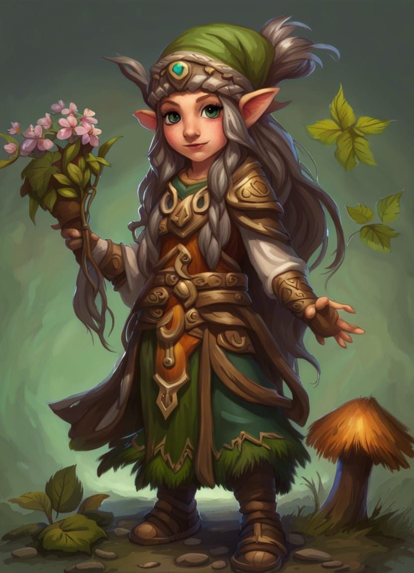 Female Druid Gnome in Nature