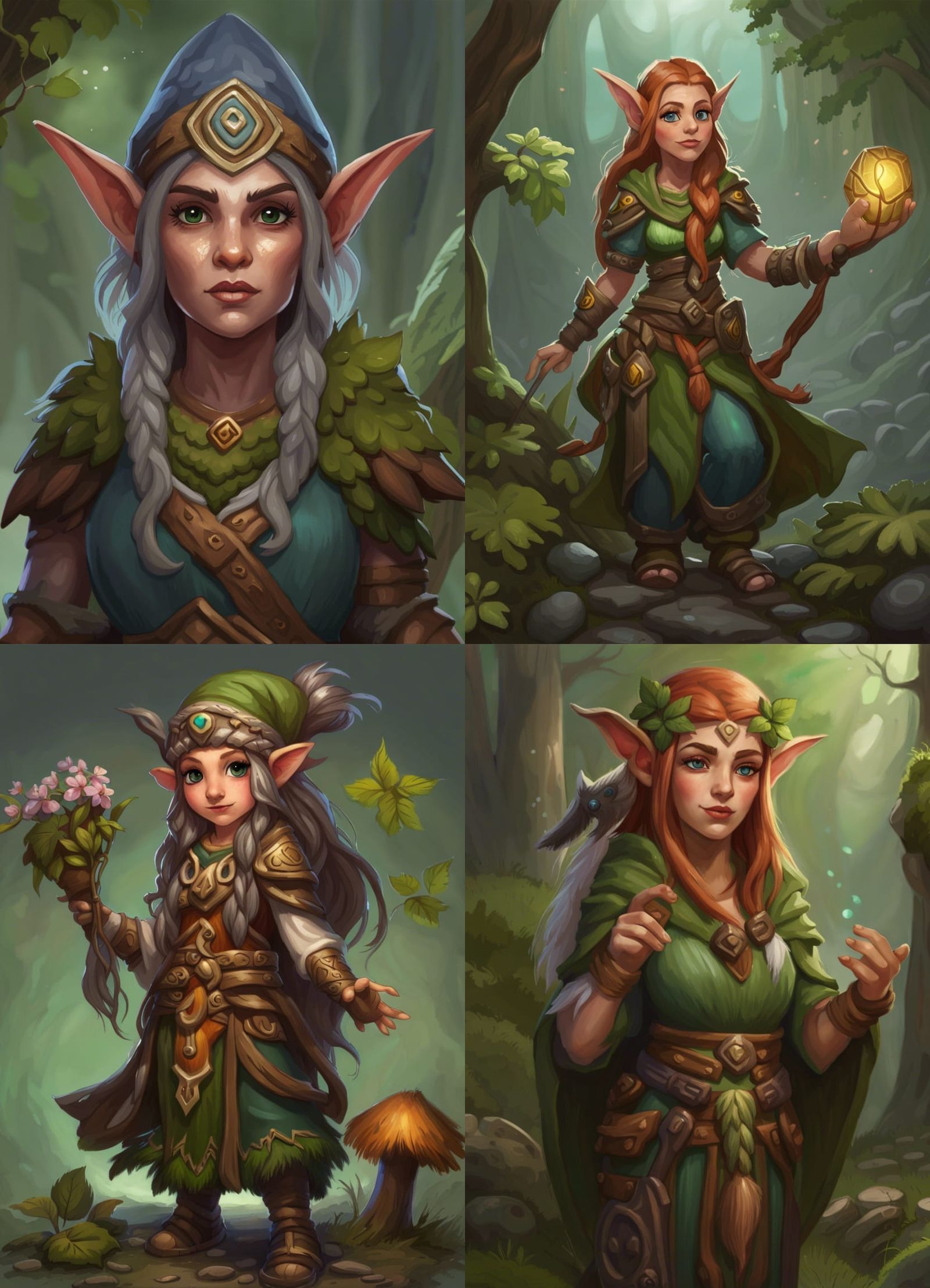 Female Druid Gnome in Forest Setting