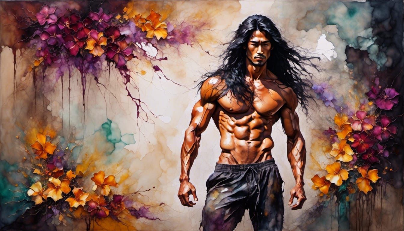 Handsome Eurasian Man Working Outdoors