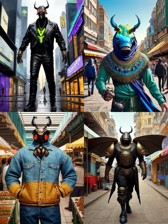 Rhinoceros Beetle in 90s Street Fashion