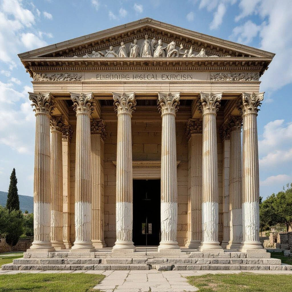 Classical Greek Temple with Corinthian Pilasters