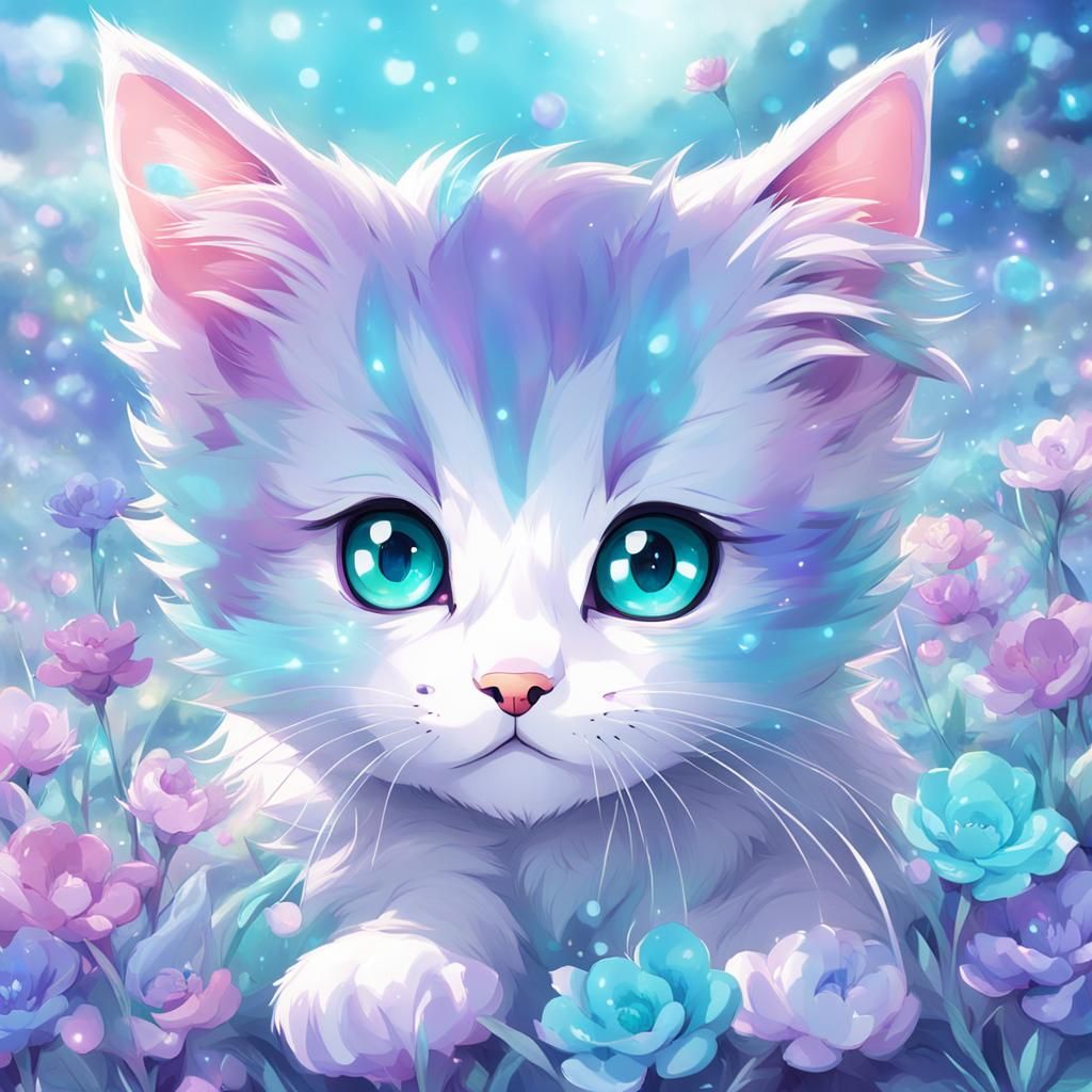Pastel Kitten in Anime Manga Style
