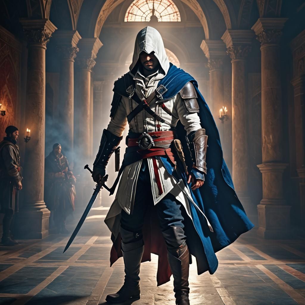 Renaissance Assassin's Creed in Chiaroscuro Lighting