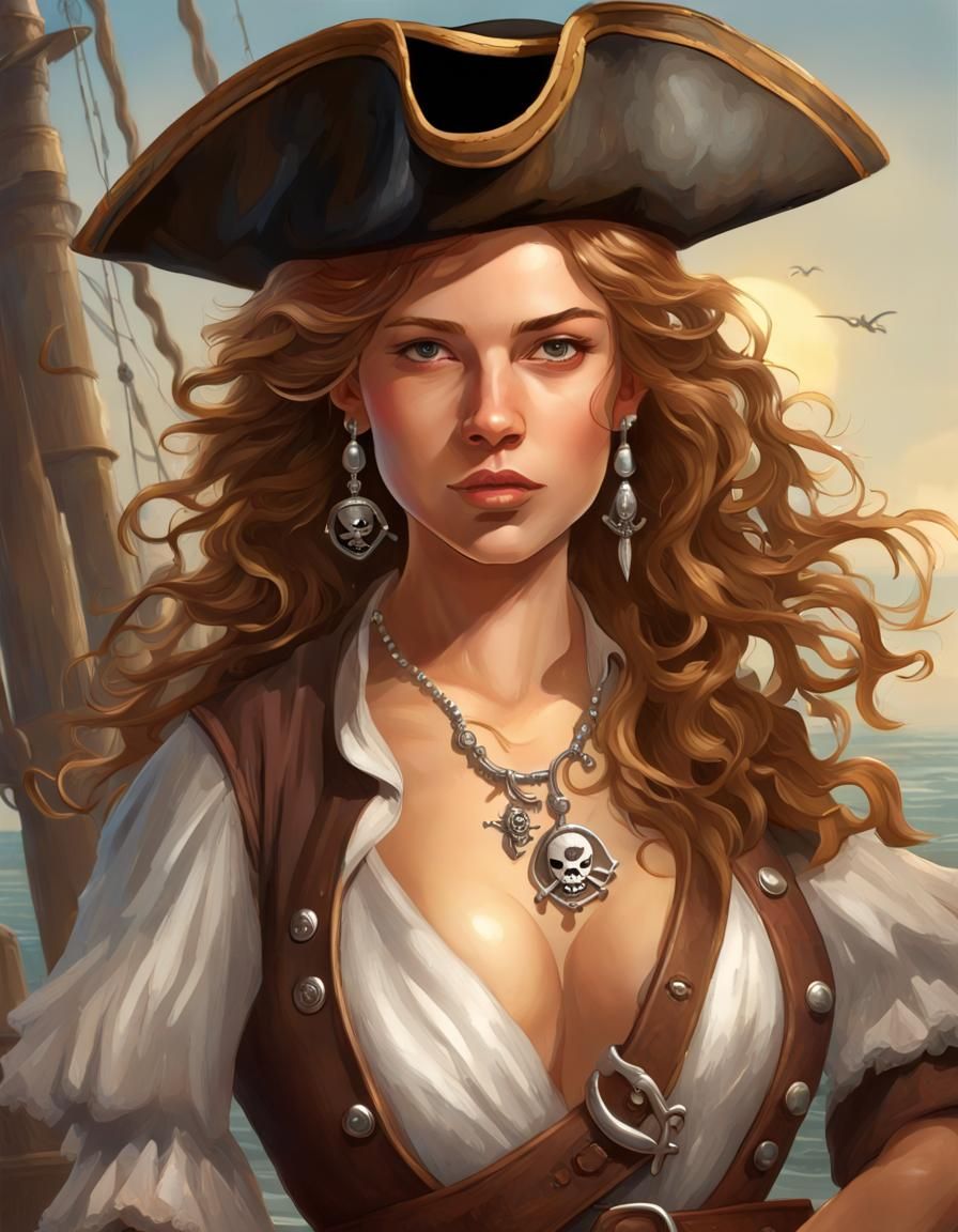 Young women pirate captain
