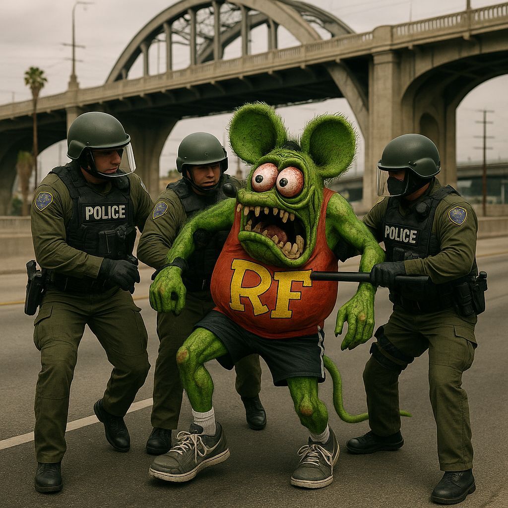 Ratfink Monster Apprehended By Police On Los Angeles Highway