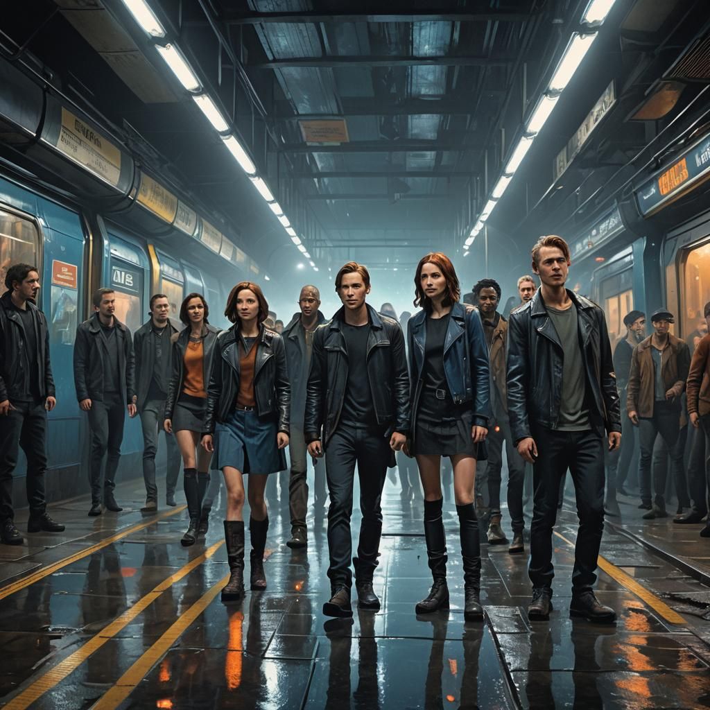 London Subway Scene in Fantasy-Realistic Digital Art