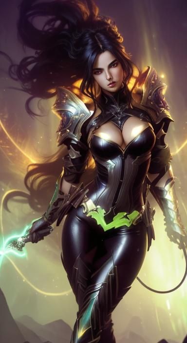 Seductive Embodiment of Seven Deadly Sins in Dark Fantasy