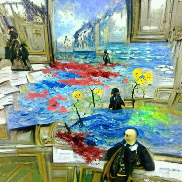 Abstract Impressionistic Suicide Interpretation