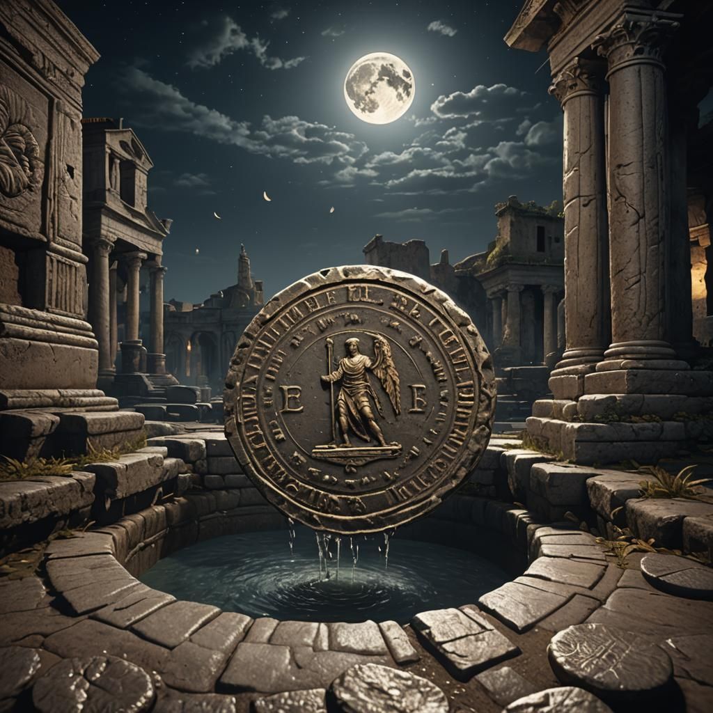 Roman Coin Falls into Ancient Well