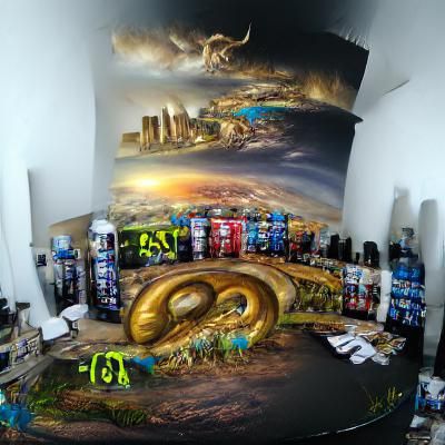 Fantasy Zodiac Signs in Hyperrealistic Graffiti Style