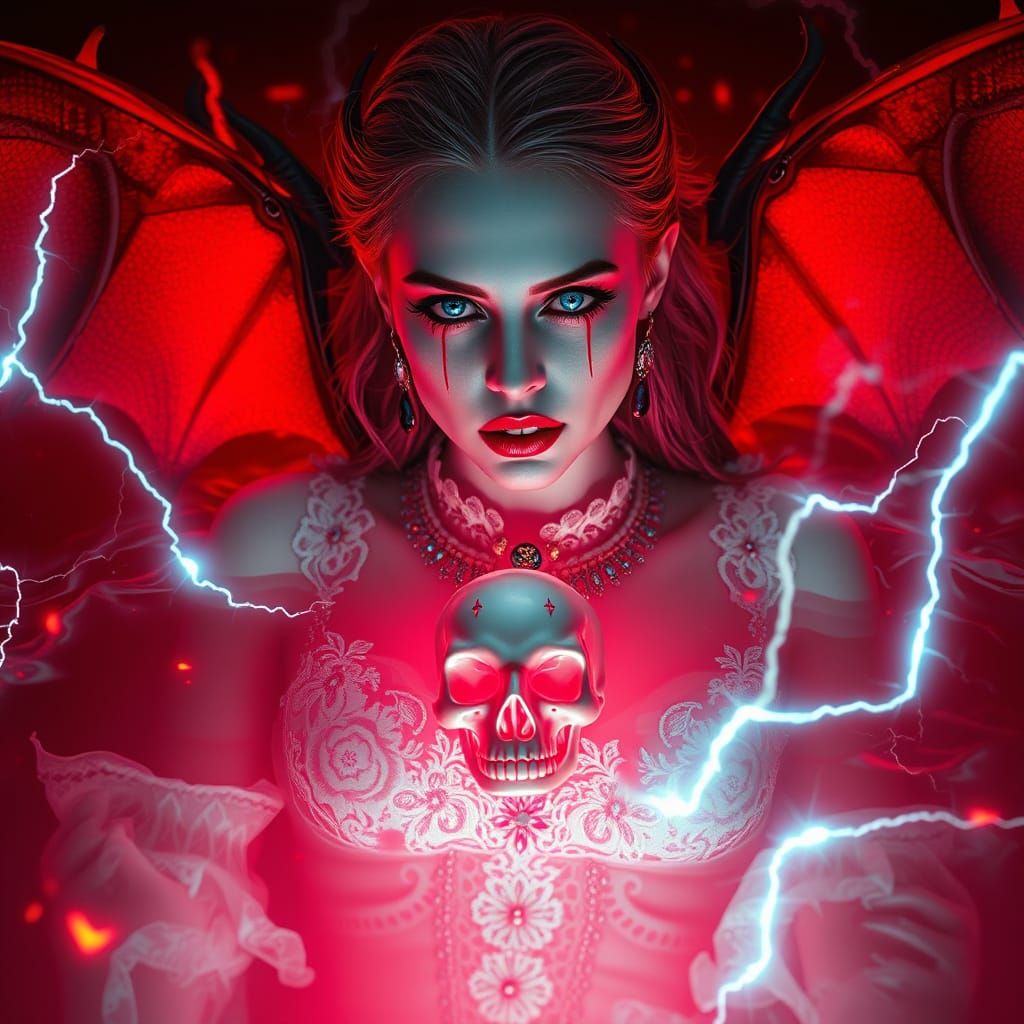 Vampire Goddess Emerges in Gothic Cinematic Style