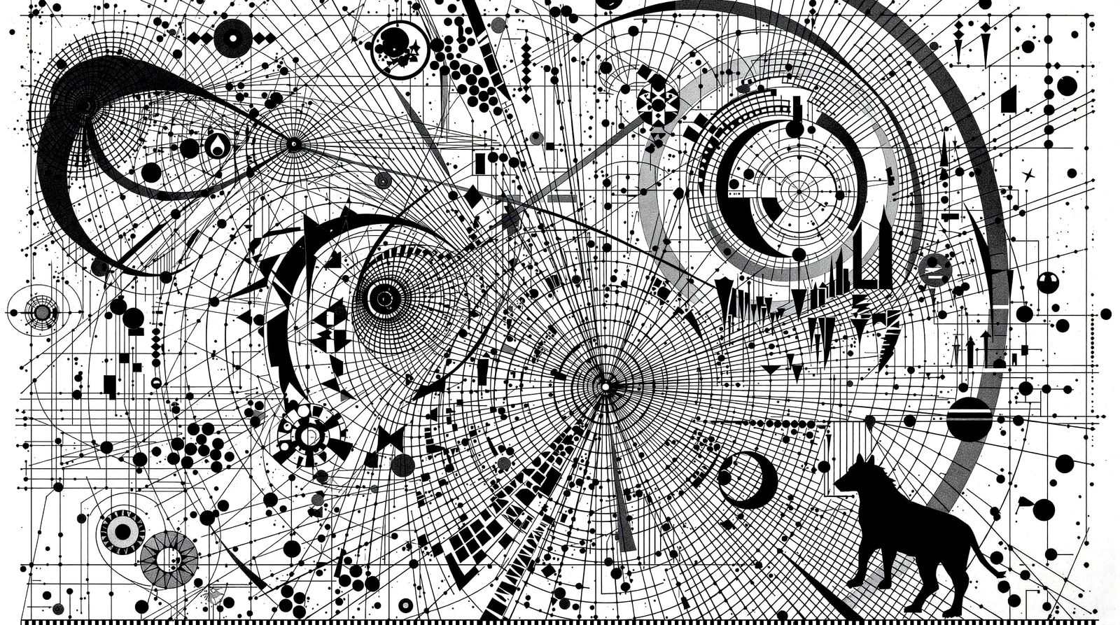 Avant-Garde Graphic Score with Geometric Patterns