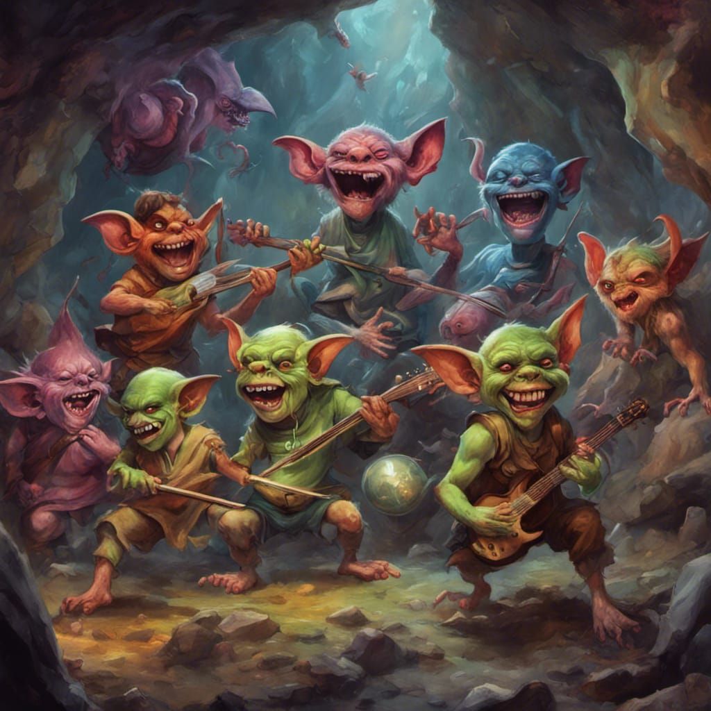 Colorful Mutant Goblin Orchestra in Gigantic Cave