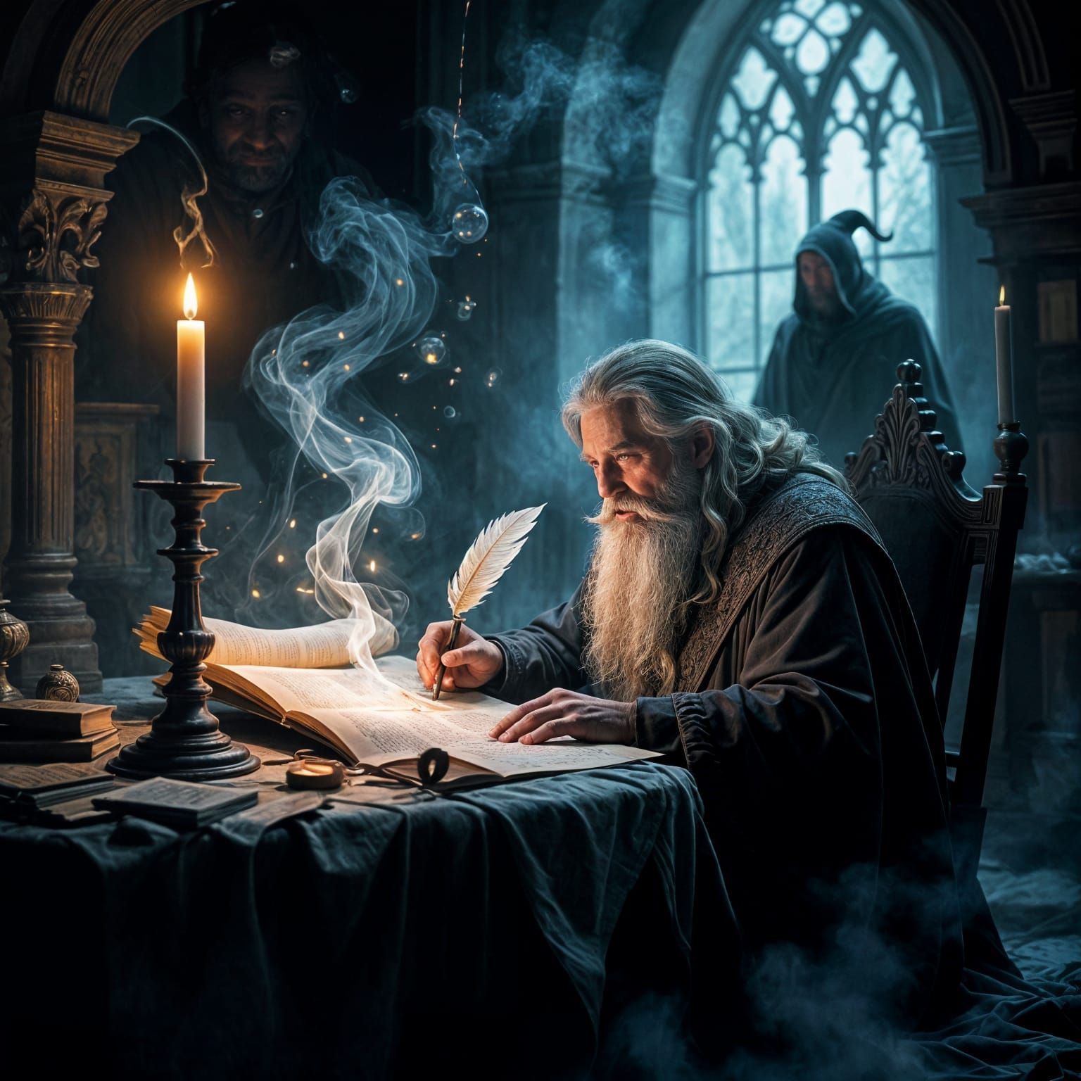 Mystical Scribe in Ethereal Fantasy Style